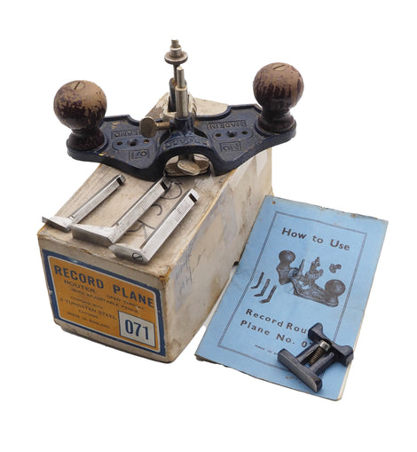 Early Record, Sheffield No. 071 Router Plane. Boxed