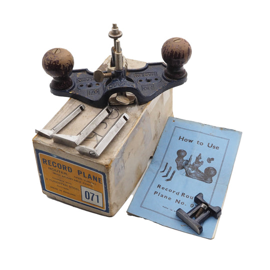 Early Record, Sheffield No. 071 Router Plane. Boxed