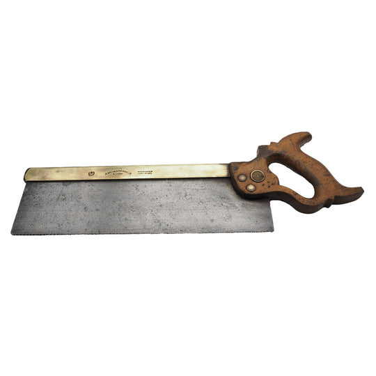 Good 14" Heavy Brass Back Tenon Saw by Mathieson