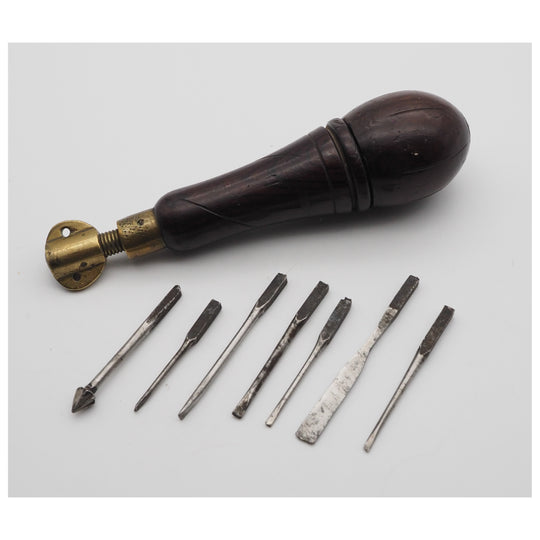 19th Century Rosewood & Brass Tool Pad. Complete.