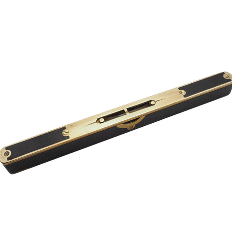 Rare Early Ebony & Brass Level With Shutters