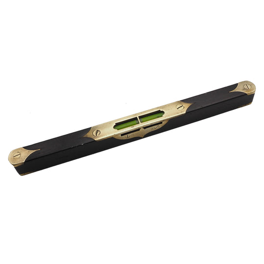 Scottish 10" Long Ebony & Fancy Brass Level
