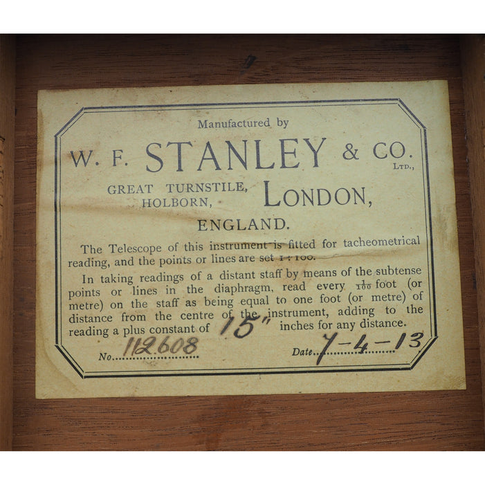 Superb Stanley London Boxed Dumpy Level