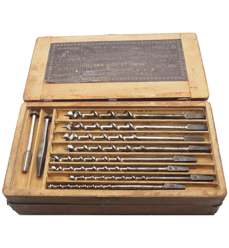 Large Boxed Set of Irwin USA Auger Bits