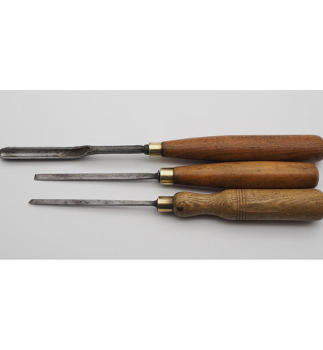 3 Vintage Small Carving Chisels