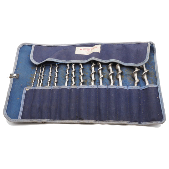 Full Set of Auger Bits by William Ridgway in Original Roll