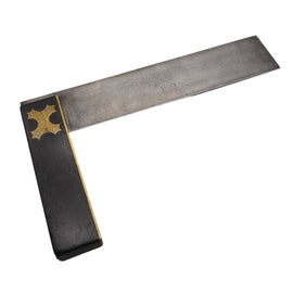 Early Ebony Handled Square. 14" by 8 1/2"