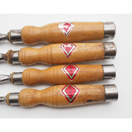 Good Set of 4 Mortice Chisels by Henry Taylor