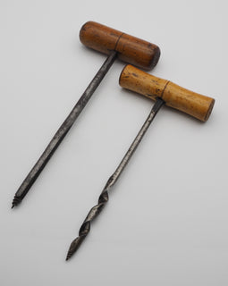 Two Large Size Boxwood Handled Gimlets