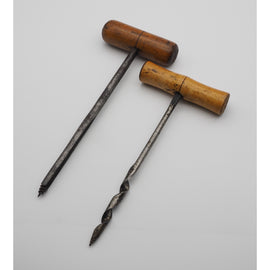 Two Large Size Boxwood Handled Gimlets