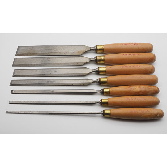 SUPERB Set of 7 Bevel-Edged Paring Chisels by Sorby