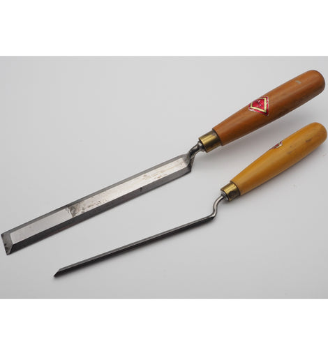 Pair of Cranked Paring Chisels by Henry Taylor