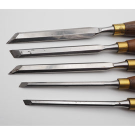 Fine Set of 5 Skew Bevel-Edged Chisels by Crown