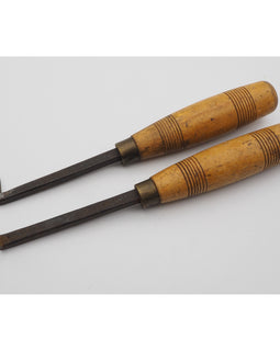 Rare Pair of Drawer Lock Chisels by Ward