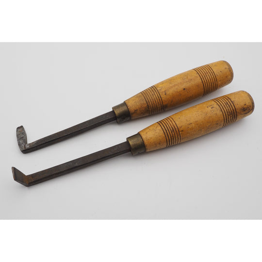 Rare Pair of Drawer Lock Chisels by Ward