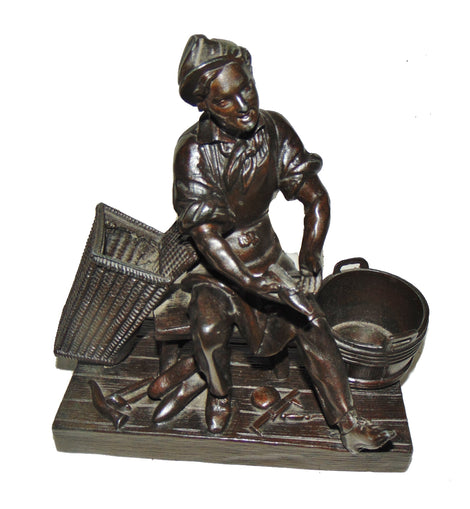 Victorian Bronze Figure of a Cobbler at Work