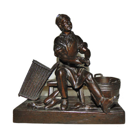 Victorian Bronze Figure of a Cobbler at Work