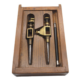 Superb Pair of Brass Trammels in a Walnut Box