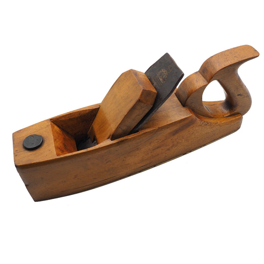 Unusual 12" Long Beech Handled Smoothing Plane