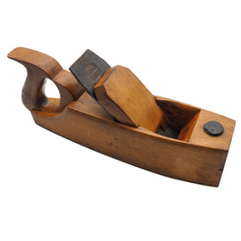 Unusual 12" Long Beech Handled Smoothing Plane