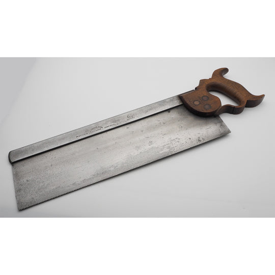 Rare 16" Heavy Steel Back Tenon Saw by Tyzack