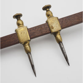 Nice Pair of Steel Tipped Brass Trammels & Bar