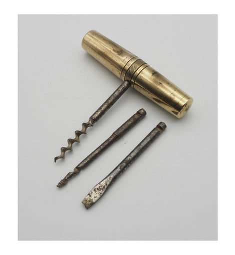 Vintage Brass Tool Pad With Tools