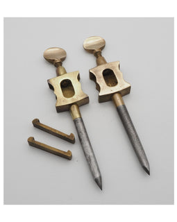 Large Decorative Pair of Brass Trammels