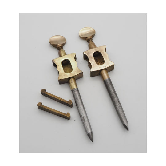 Large Decorative Pair of Brass Trammels