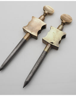 Large Decorative Pair of Brass Trammels