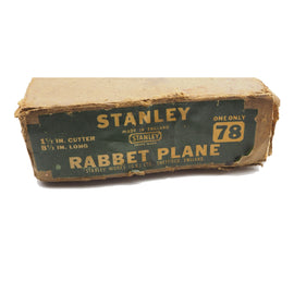 Early Boxed Stanley England No. 78 Rebate Plane