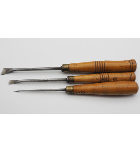 3 Good Vintage Spoon Chisels by Herring Brothers