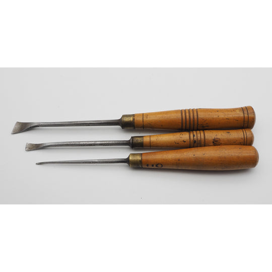 3 Good Vintage Spoon Chisels by Herring Brothers