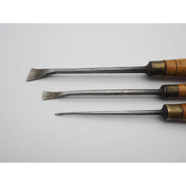 3 Good Vintage Spoon Chisels by Herring Brothers