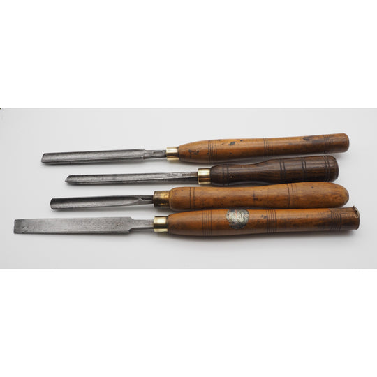 4 Good Vintage Turning Chisels With Long Handles