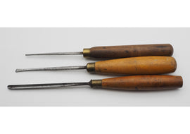3 Small Vintage Carving Chisels