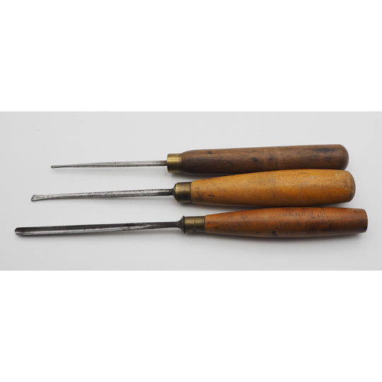 3 Small Vintage Carving Chisels