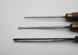 3 Small Vintage Carving Chisels