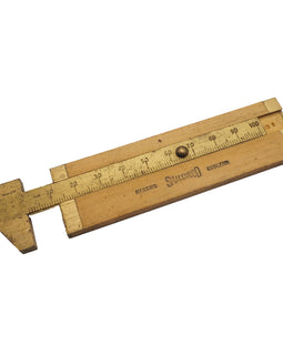 10cm Metric Boxwood & Brass Calliper Rule by Smallwood
