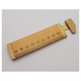 10cm Metric Boxwood & Brass Calliper Rule by Smallwood