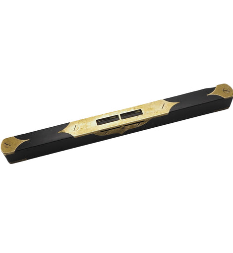 Fine Clean Scottish Ebony & Fancy Brass Inlaid Level