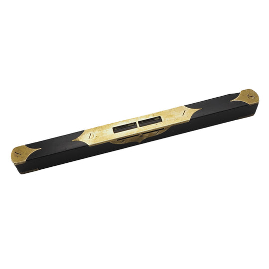 Fine Clean Scottish Ebony & Fancy Brass Inlaid Level