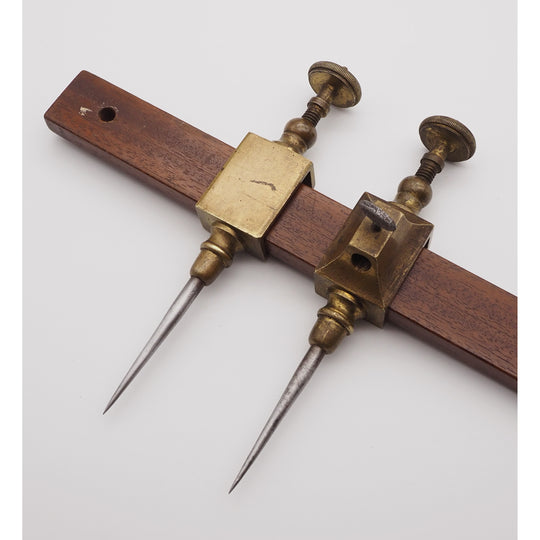 Superb Large Size Pair of Brass Trammels With Bar