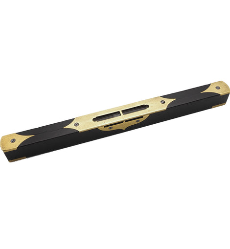 Fine Clean Scottish Ebony & Fancy Brass Inlaid Level