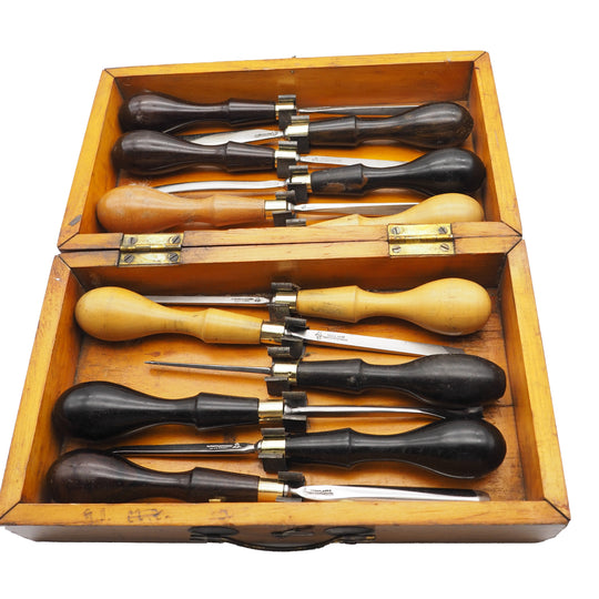 Boxed Set of 12 Marples Sheffield Carving Chisels