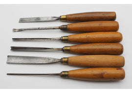 Set of 6 Carving Chisels by M & C. London