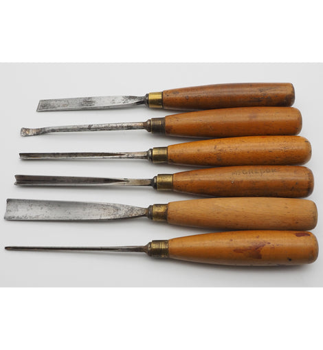 Set of 6 Carving Chisels by M & C. London