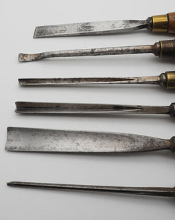 Set of 6 Carving Chisels by M & C. London