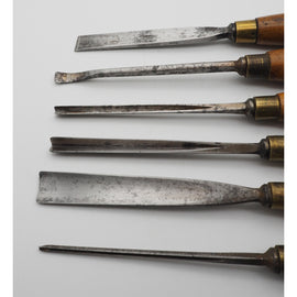 Set of 6 Carving Chisels by M & C. London