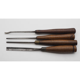 Four Good Early J. B. Addis Carving Chisels